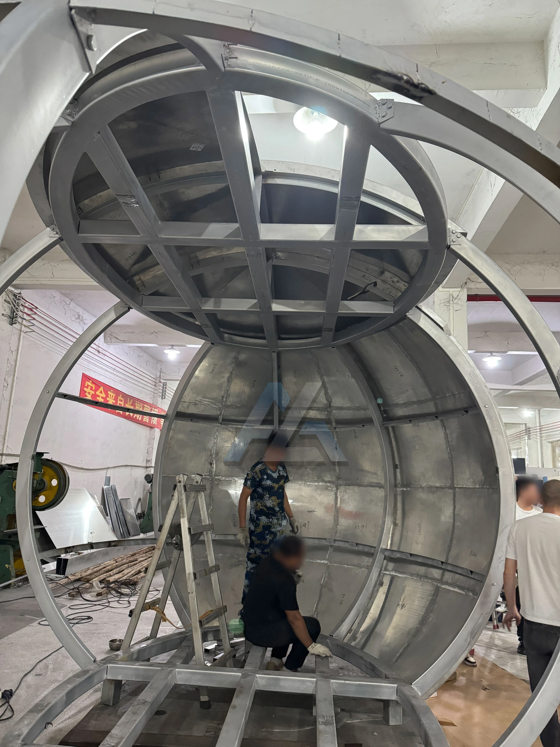 Custom metal space pod — customer photograph 5