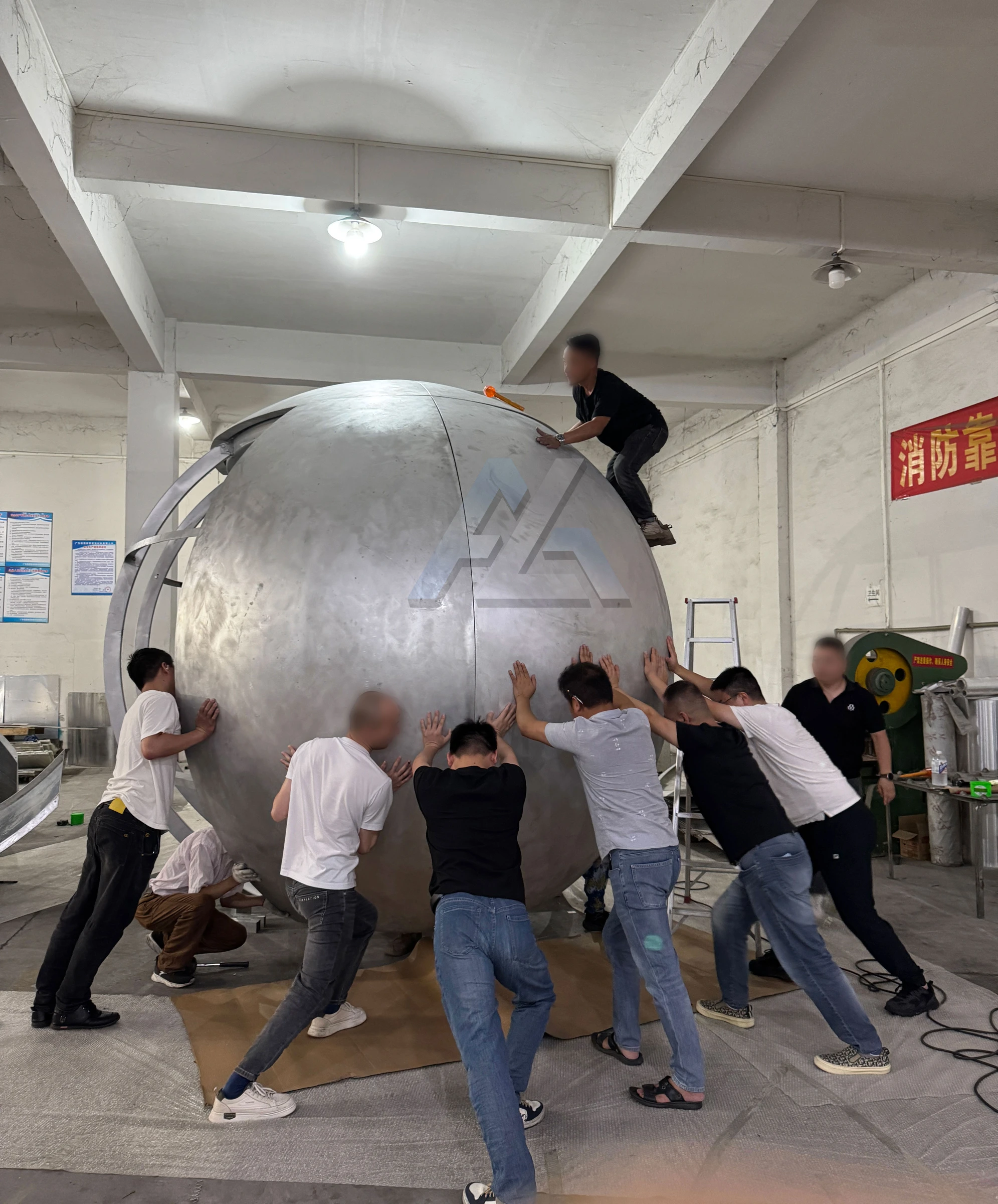 Custom metal space pod — customer photograph 6