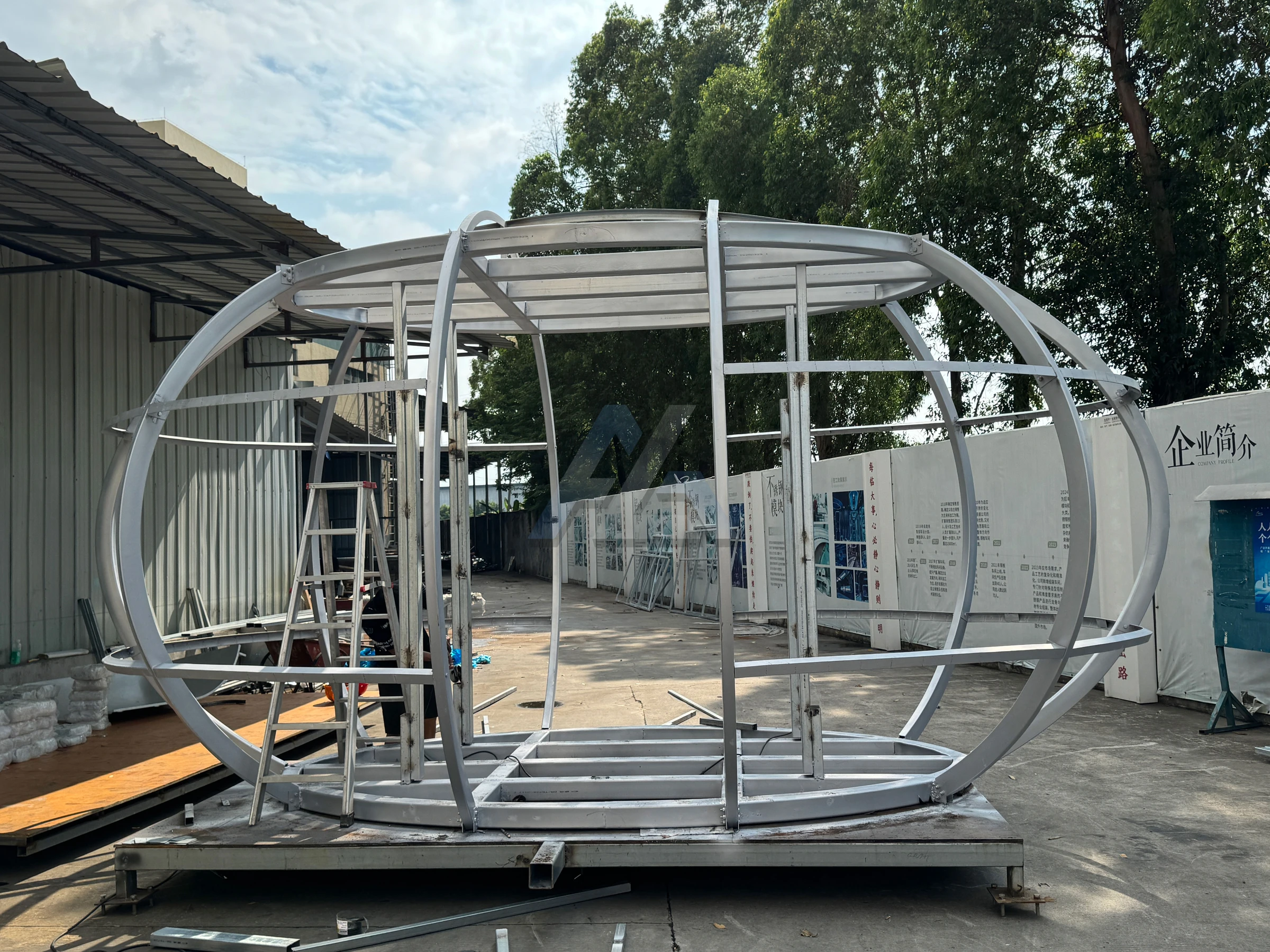 Custom metal space pod — customer photograph 9